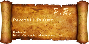 Perczell Rufusz névjegykártya